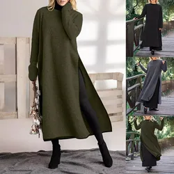 1PCS Women's Fashion Autumn And Winter Loose Large Size Knit Lace Loose Large Size Hoodie Casual Dress