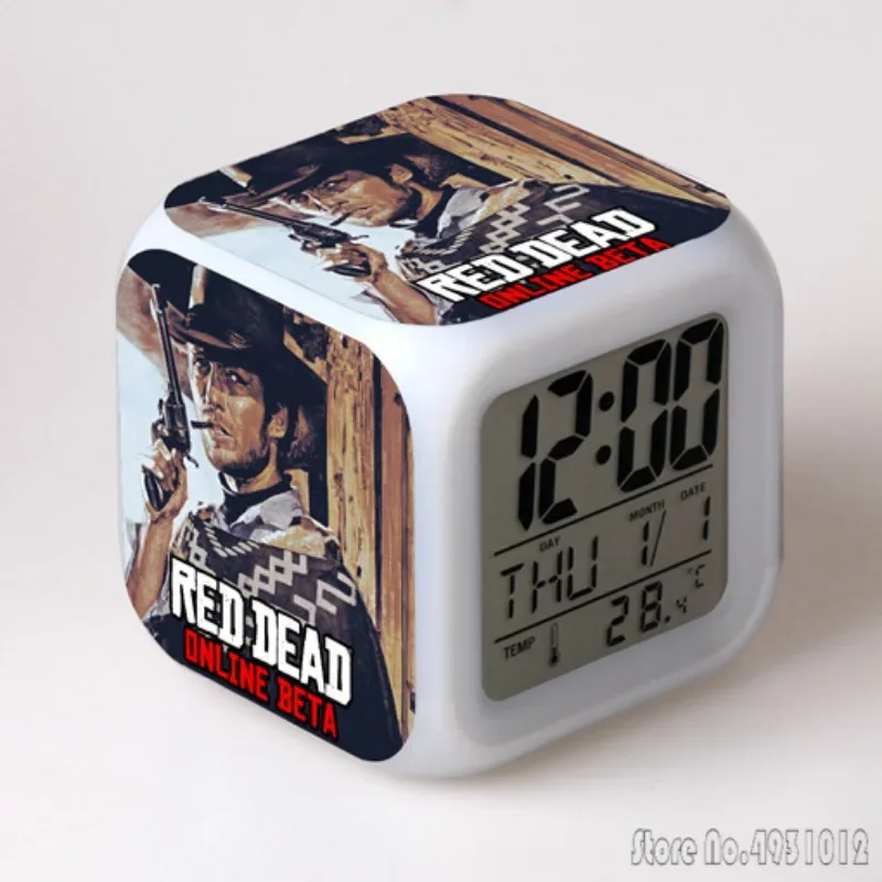 Anime Cartoon Western Major Clients Alarm Clock Creative Student 8x8x8cm LED Cube with Colorful Light Display Time Week Month