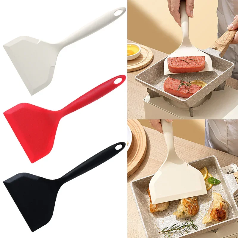 Wide Silicone Spatula Shovel Turner Nonstick Fried Shovel Fish Silicone Spatula Flexible Turner Nonstick Cookware Egg Tamagoyaki