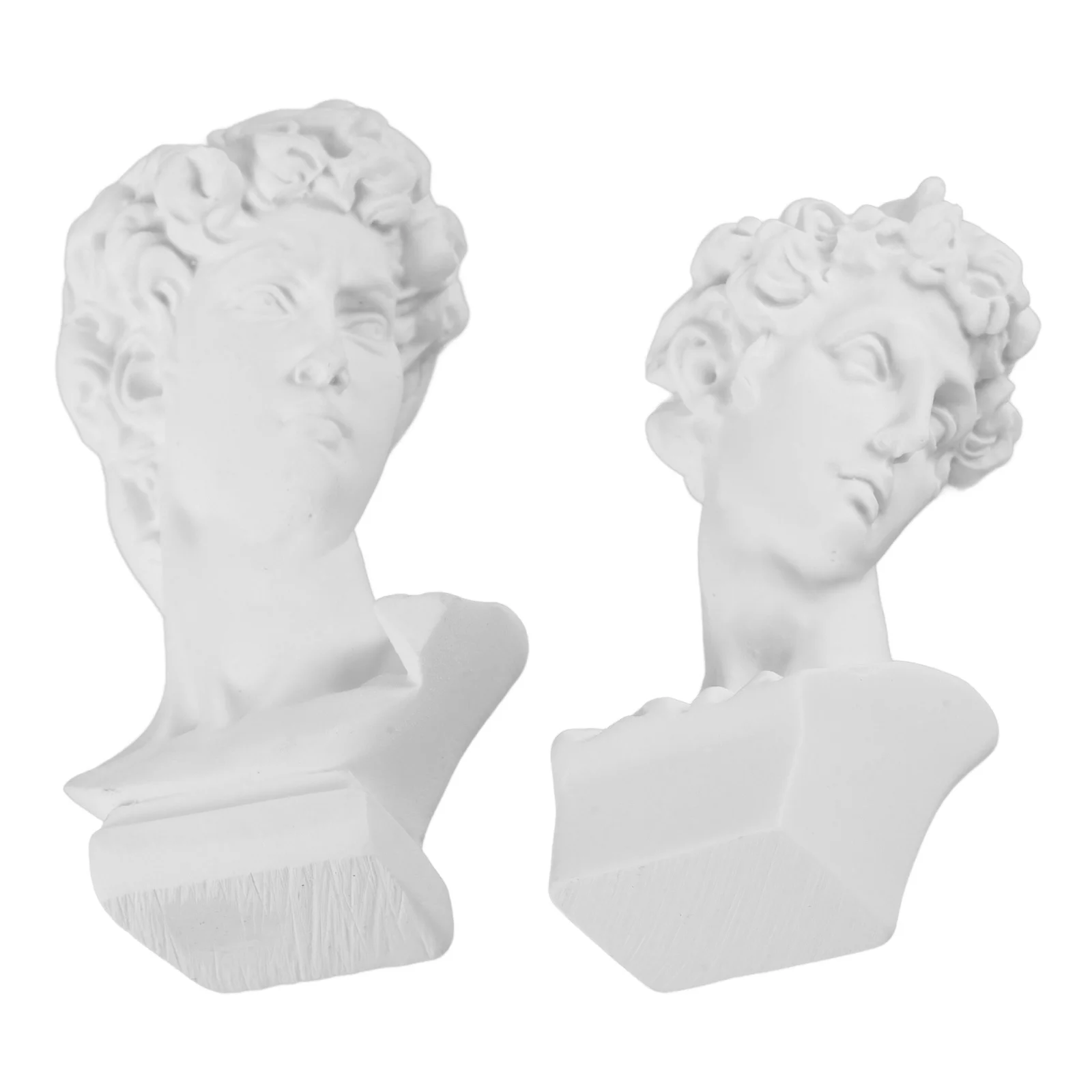 

2Pcs Mini David Statue Resin Decoration Accent for Living Room Bedroom Cabinet Vintage Classic Sculpture Home