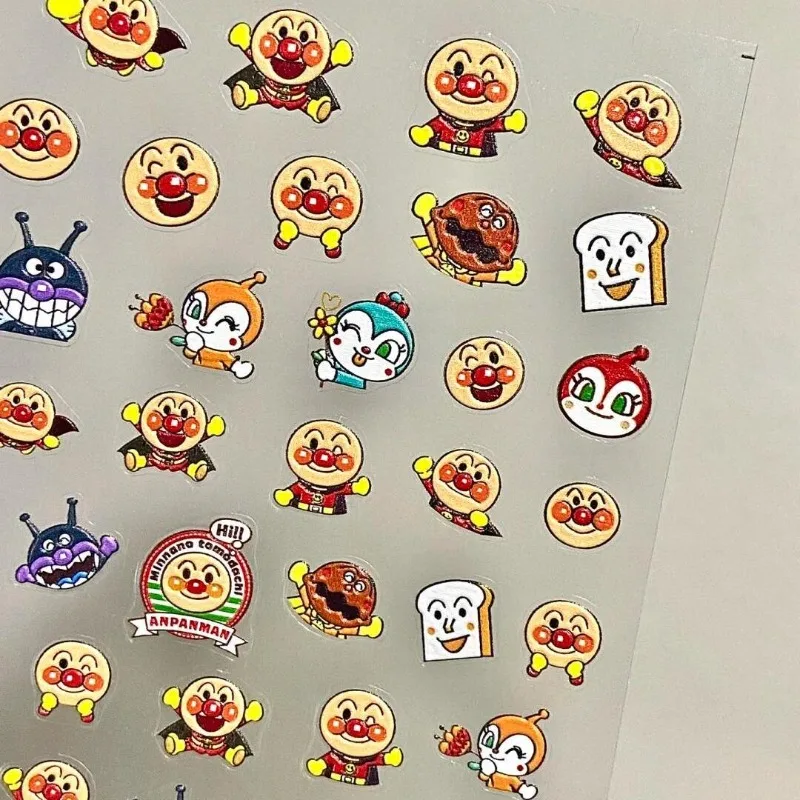 

Anpanman рельефные наклейки для ногтей аниме периферийные устройства милый мультяшный рельефный трехмерный чехол для телефона украшение объекта для ноутбука