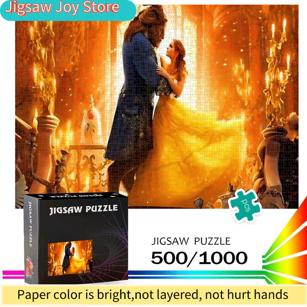 

Дисней/Дисней, бумажные пазлы, головоломки, пазлы для взрослых, большие пазлы с изображением романтического танца Красавицы и Чудовища