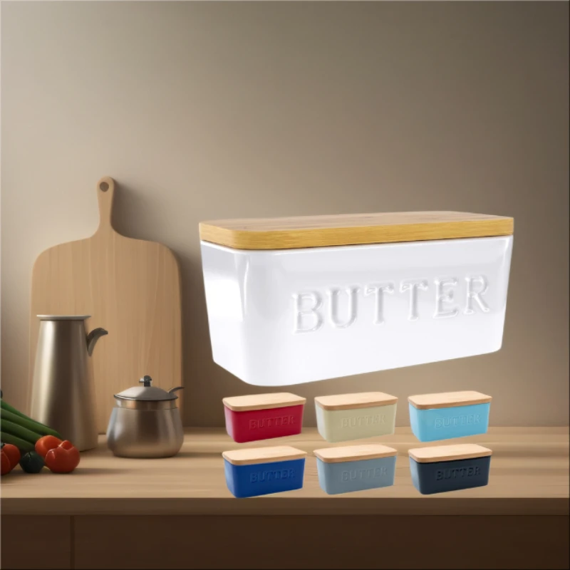 

Large butter dish with lid for countertops, ceramic butter container with airtight lid