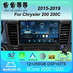 Android 16 Car Radio Multimedia Video Player For Chrysler 200 200C 2015 - 2019 Carplay Android Auto Stereo GPS Navigation WIFI