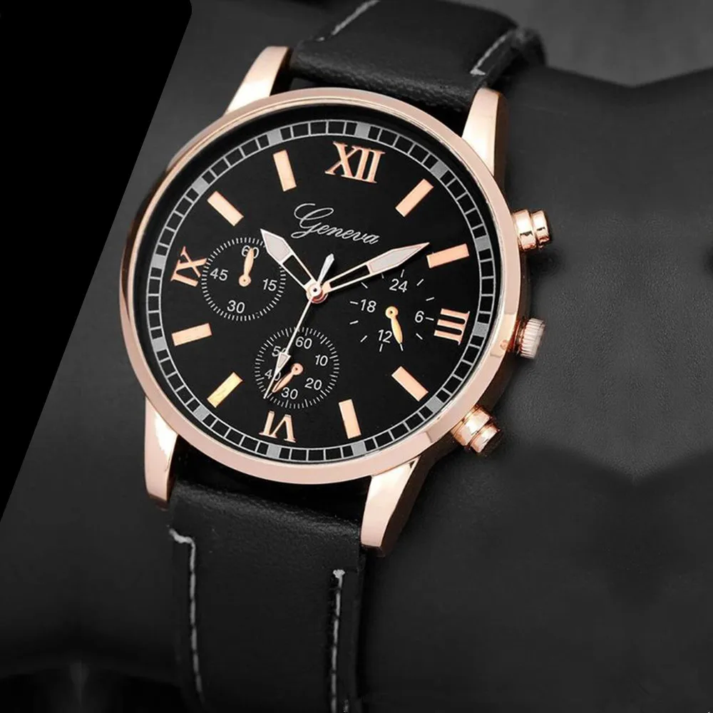 Fashion Top Brand Men Women Business Watch Stylish Casual Men Classical Big Dial Leather Strap Watches Mature Style Quartz Clock