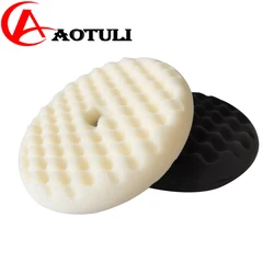 Double-sided Wave Polishing Sponge Wheel 8-inch 5707 White Black 5706 Coarse Wax Car Waxing Sponge Disc