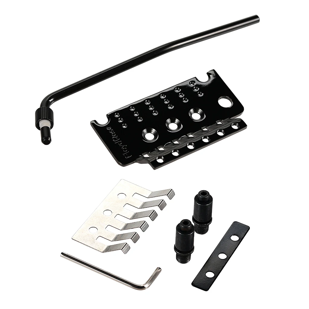 Chrome/Gloden/Black Guitar Tremolo Bridge Base Plate Fine Tuner Tension Plate Block Shim Kit with Arm for Floyd Rose Guitar Part
