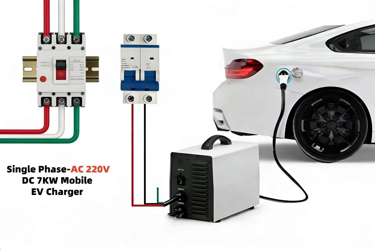 Portable EV Charger New 7KW 21KW 31KW DC Fast Charging Station Emergency Roadside Rescue for Electric Cars Using Connected Power