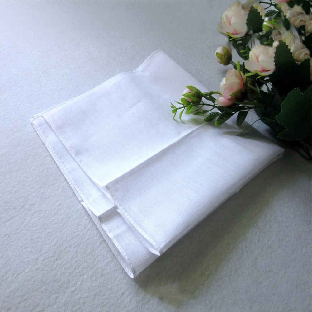 Handkerchief DIY White Pocket Square Handmade Noserag Manual Handkerchiefs Accessories