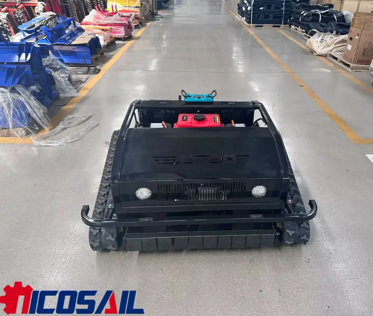 

Efficient 4000㎡/H electric lawn mower, equipped with a smart remote control, can easily handle complex terrains