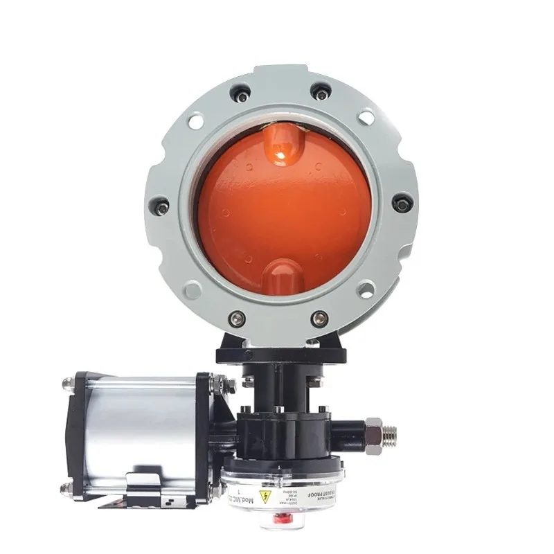 V1FS V2FS Pneumatic Dust Butterfly Valve Alu Alloy Single Double Flange DN100-DN400