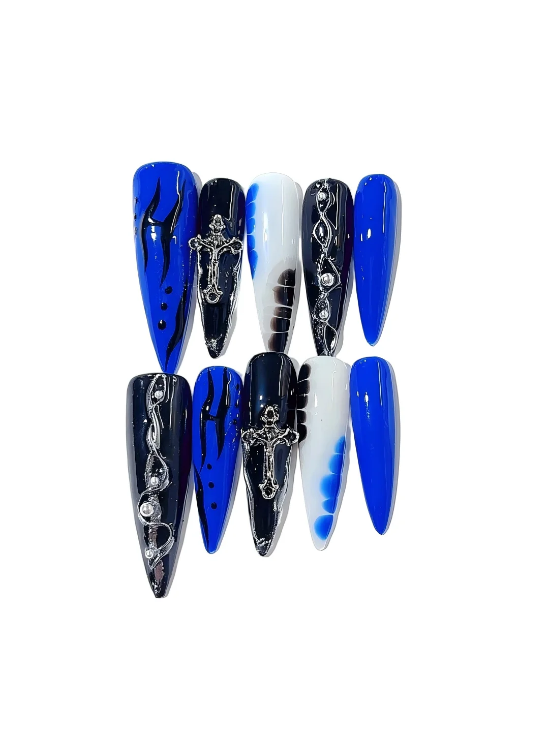 

4cm Irregular Fingertip Art Personalized Handmade Wearable Nails (L154)