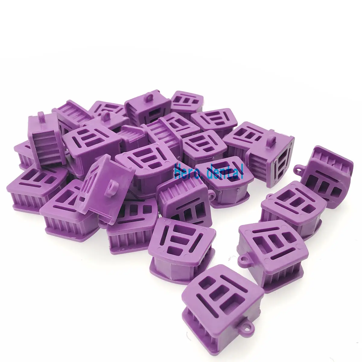 50 Pcs Dental Mouth Props Bite Blocks Tongue Piercing Silicone Purple Large Size