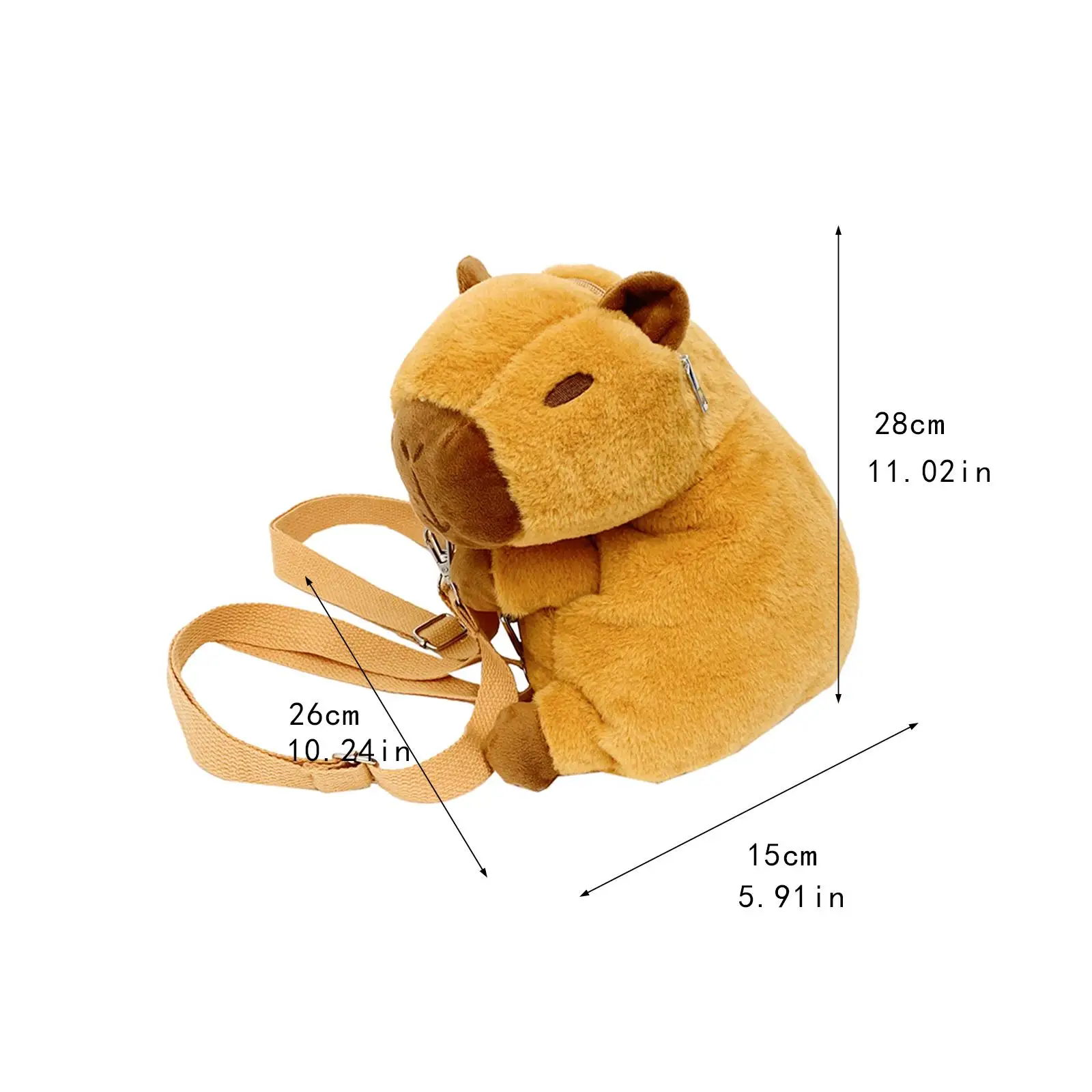 Mochila Capivara Leve para Adultos e Crianças, desenhos animados macios práticos, Engraçado