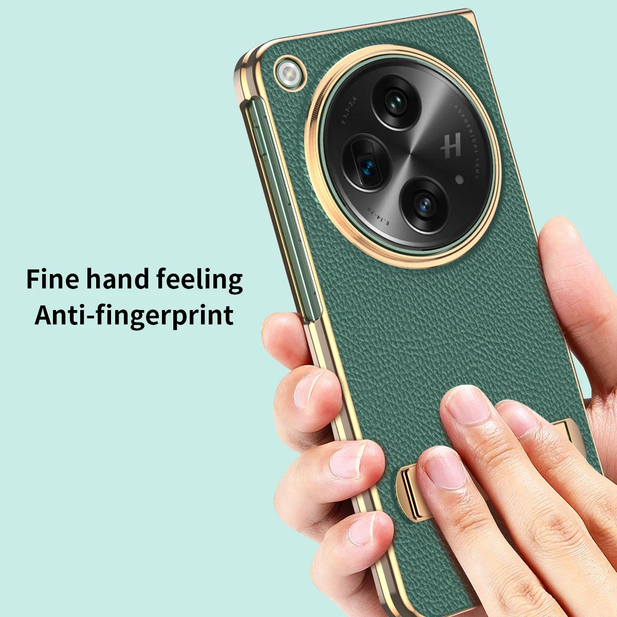 For OnePlus Open Case Leather Plating Luxury Kickstand Shockproof 360 Full Screen Protector Cover For Oppo Find N3 Phone Cases