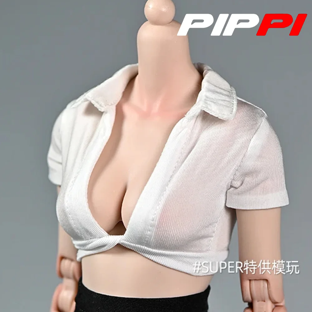 1/6 مقياس عالية الخصر تنورة ضيقة مثير قميص الملابس نموذج صالح 12 ''أنثى الجندي AT203 عمل الشكل دمى الجسم #3