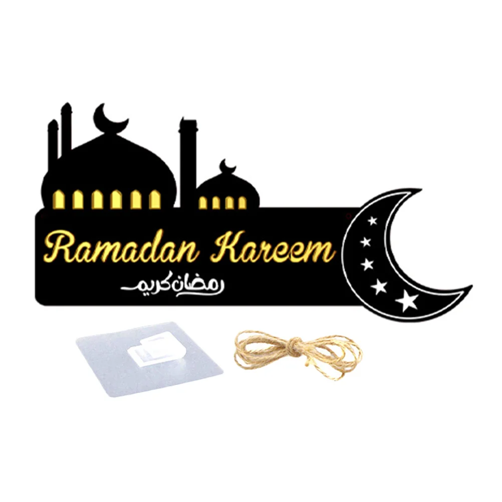 

Wooden Hanging Eid Ramadan White Gold Basswood Decor Pendants Home Party Porch Wall Hangings Front Door Sign Wooden Hanging Eid