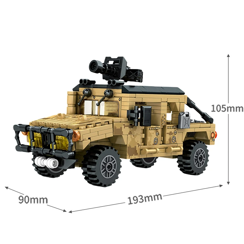 World War II US M998 militare Hummer modello MOC Building Block HMMWV assemblaggio per bambini giocattolo regalo di compleanno