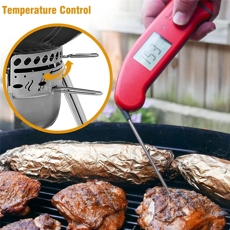 ABKP-For Weber Grill 22-1/2-Inch Grill Damper Replacement Parts 7444 One-Touch Cleaning System Kit