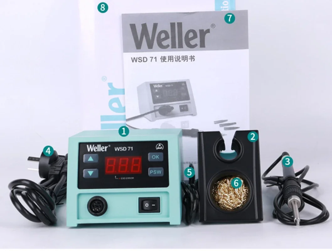 Weller-Station de soudage WSD71, 100% d'origine, 220V, 70W, fer à souder professionnel sans plomb, outil de soudage pour la réparation de circuits College et circuits intégrés