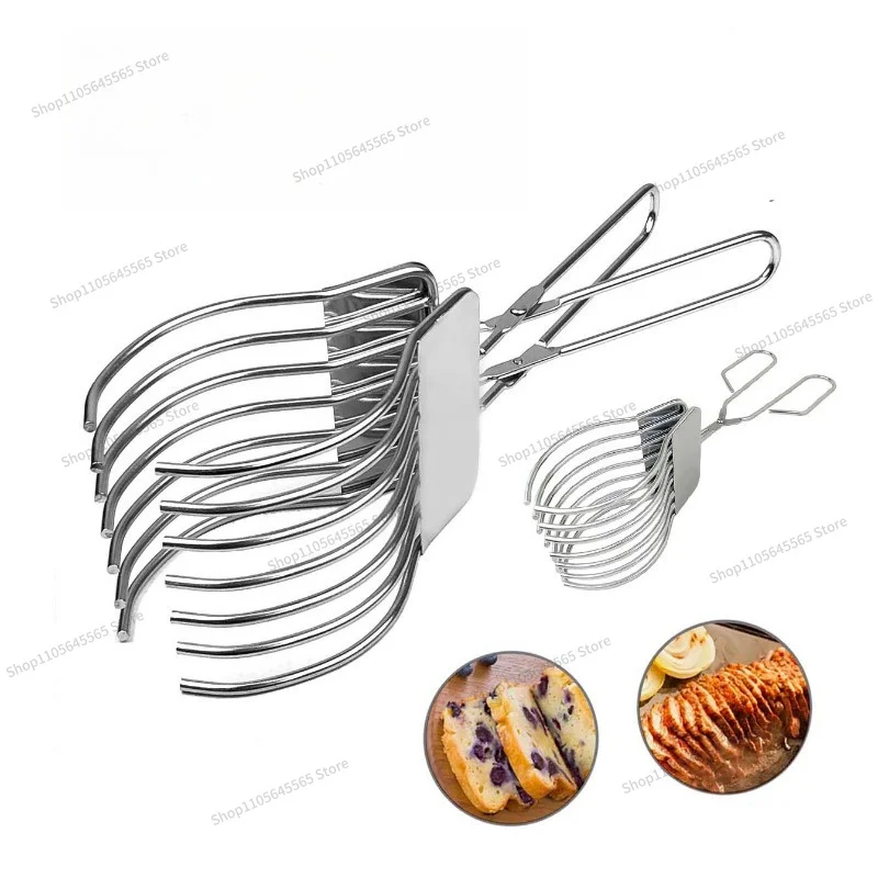 For  Stainless Steel Slicer, Bread and Barbecue Slicer, Bread Clip, Household Outdoor Multifunctional Portable Barbecue Clip