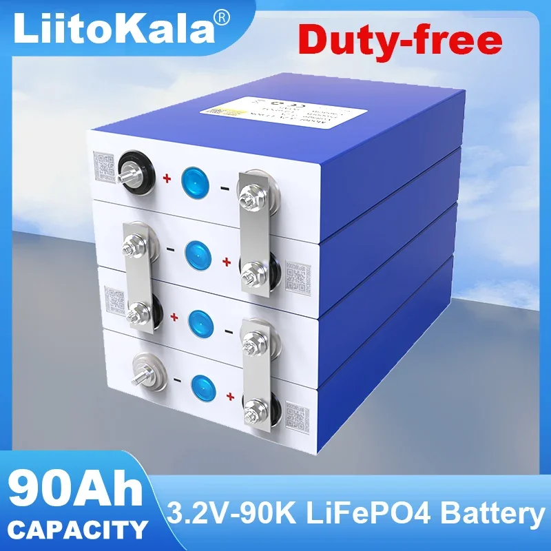 LiitoKala 3.2V 90Ah LiFePO4 battery pack DIY 12V 24V 3C Lithium iron phospha 90000mAh Motorcycle Electric Car motor batteries