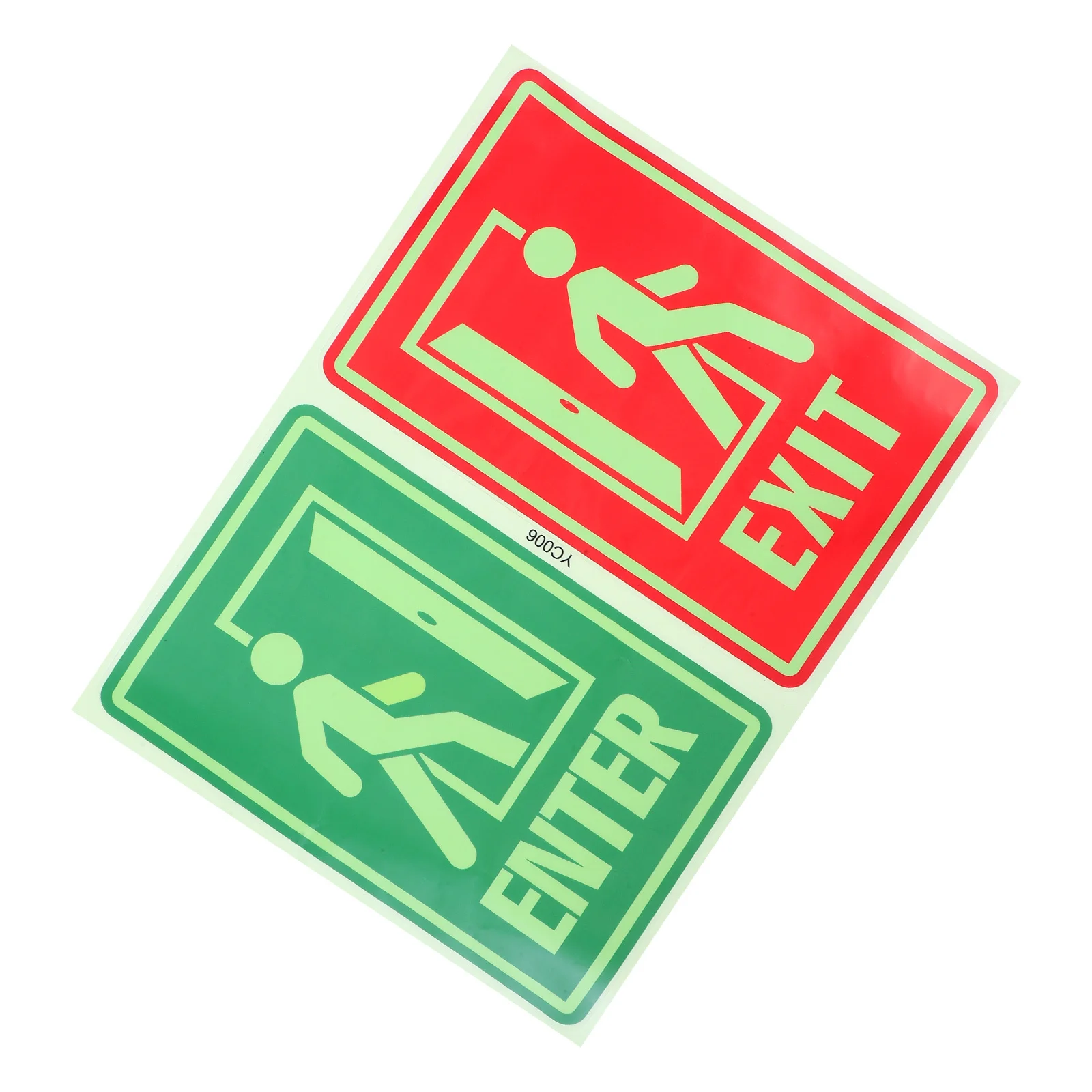 

1Set Self Adhesive Luminous Exit Sign Soft Glow Safety Evacuation Indicator Indoor Emergency Sticker Exit Sign