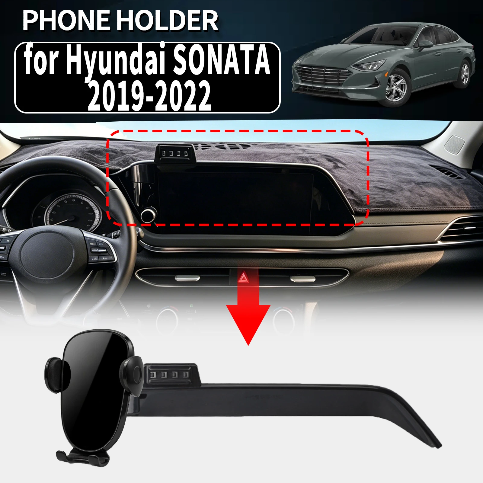 for Hyundai SONATA 2019 2020 2021 2022 Vehicle-Specific Phone Holder Mount Car GPS Stand Easy Fix Auto Accessories