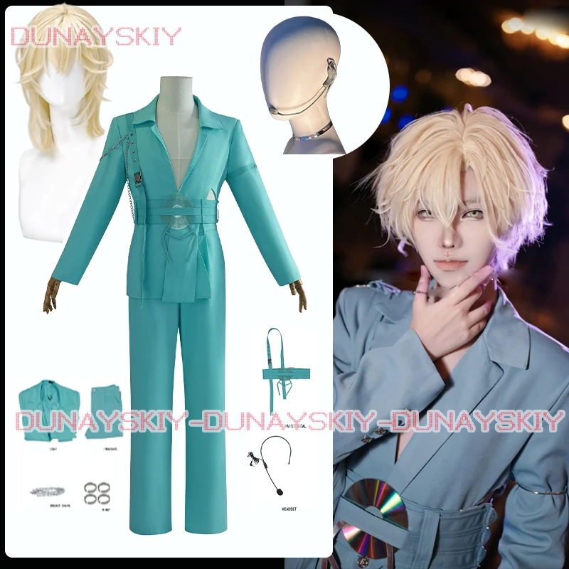 Alien Stage Luka CosplayR7 Blink Gone Costume Luka Role-play New Bule Suits XS-3XL Wig/Headset Accessory Full Set Anime Clothes