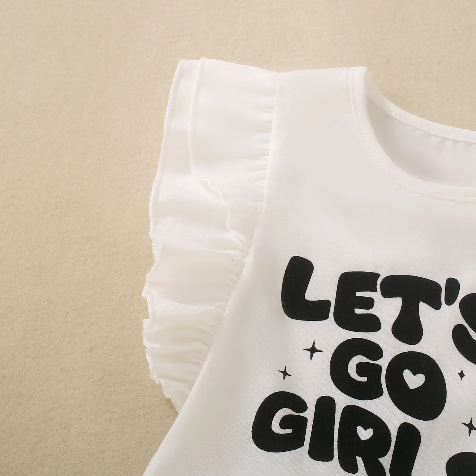 ربيع الخريف للجنسين طفل رضيع أسود طباعة جرس كم السراويل القصيرة مع شرابة للرضع والأطفال الصغار