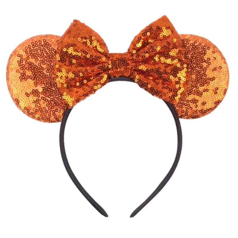 

Hot Sale Female Halloween Plaided 5 Inches Bow Sequin Mouse Ears Headband Festival Decoration Headwear