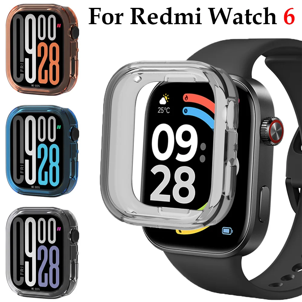 TPU Hollow Out Cover For Xiaomi Redmi Watch 6 Smartwatch Soft Shockproof Screen Protective Case for Mi Redmi Watch 6 Accessories
