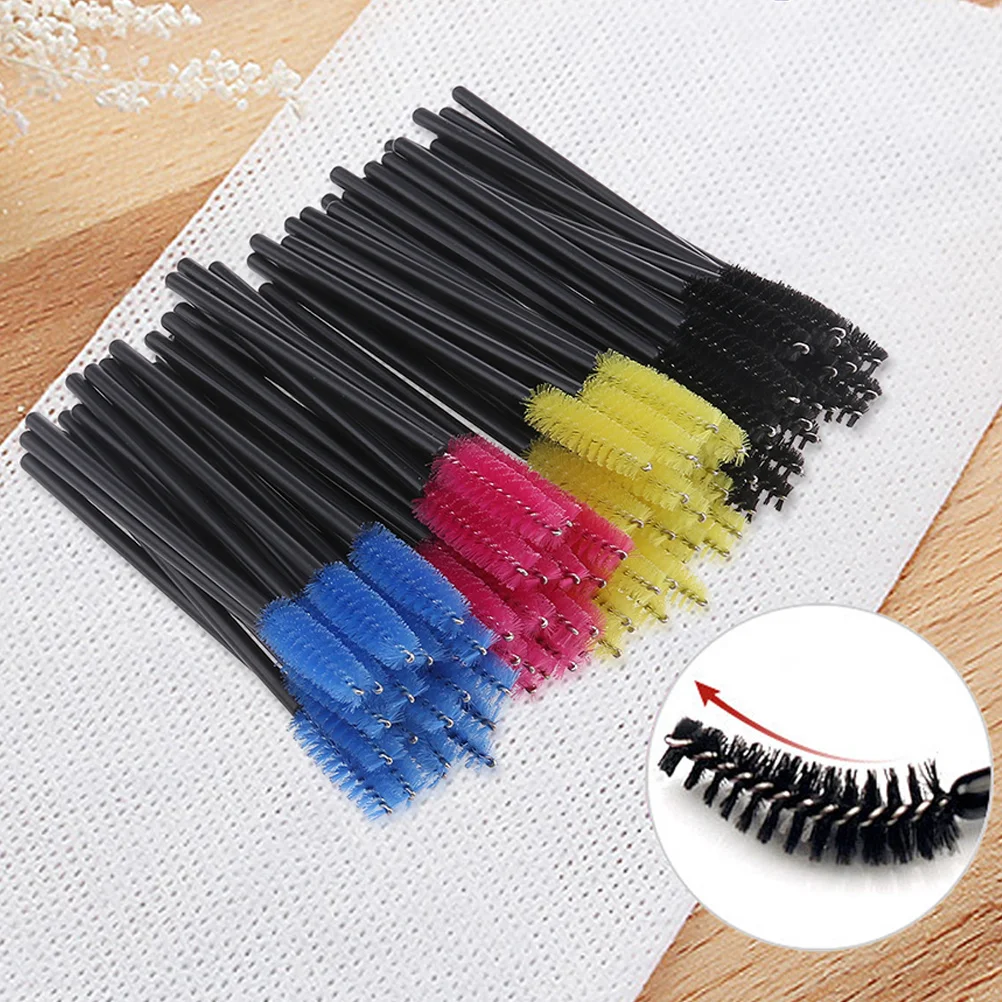 Brosses à cils jetables, manche en plastique, poils en Nylon doux et Dense pour Application de cils, Mascara de maquillage, 200 pièces