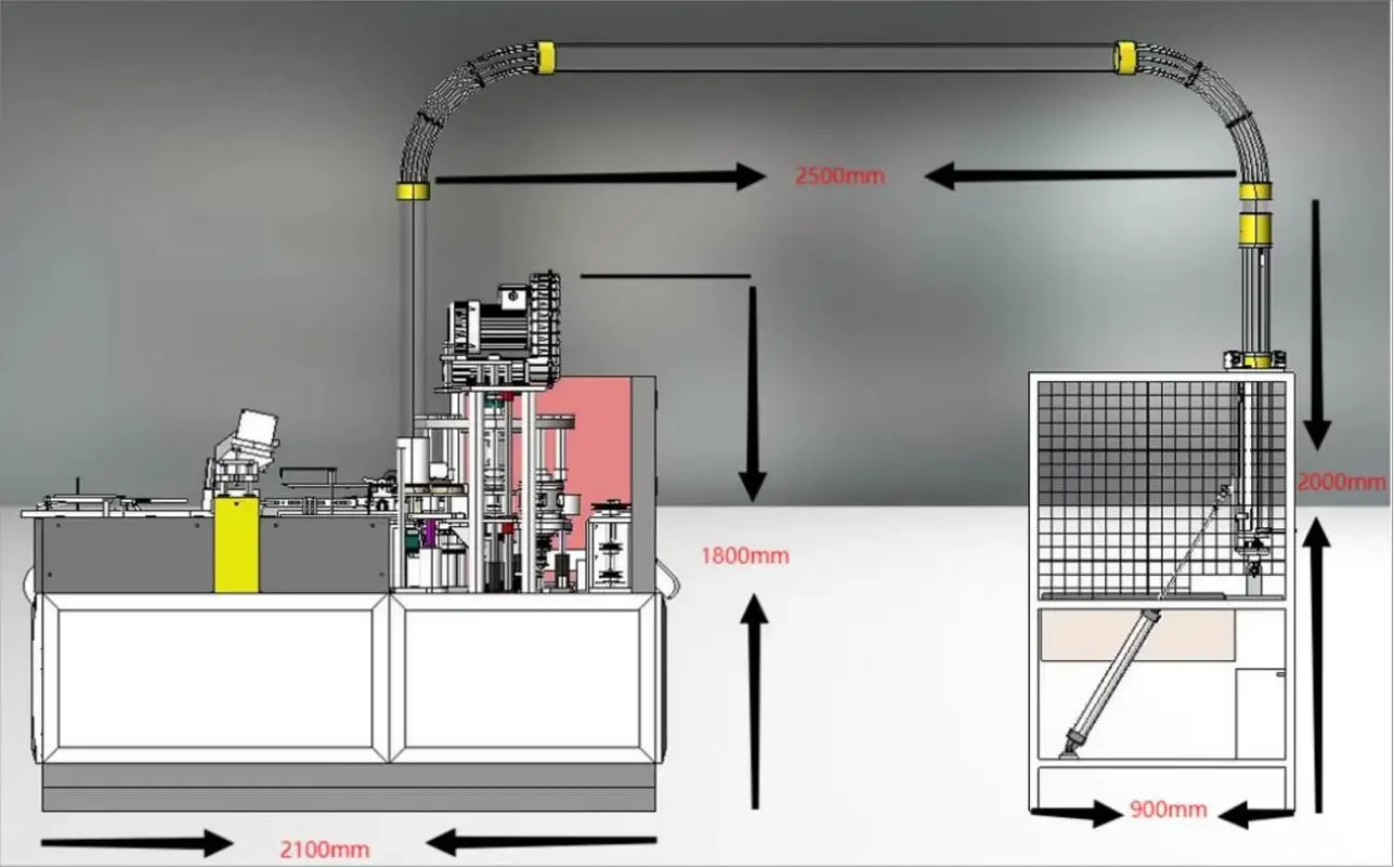 Automatic Medium Speed Cup Making 100-110 Pcs/Min PLC Motor Gear Disposable Paper Cup Forming