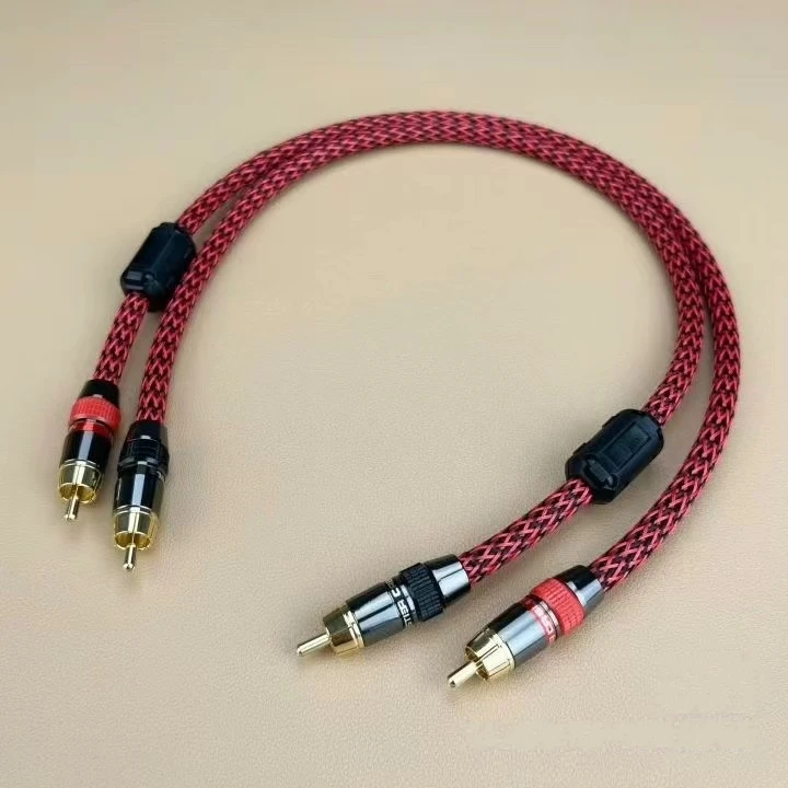 American Monster Standard 100 Audio Cable RCA Signal Cable Magnetic Ring Shielded Mesh Audio Connection Cable