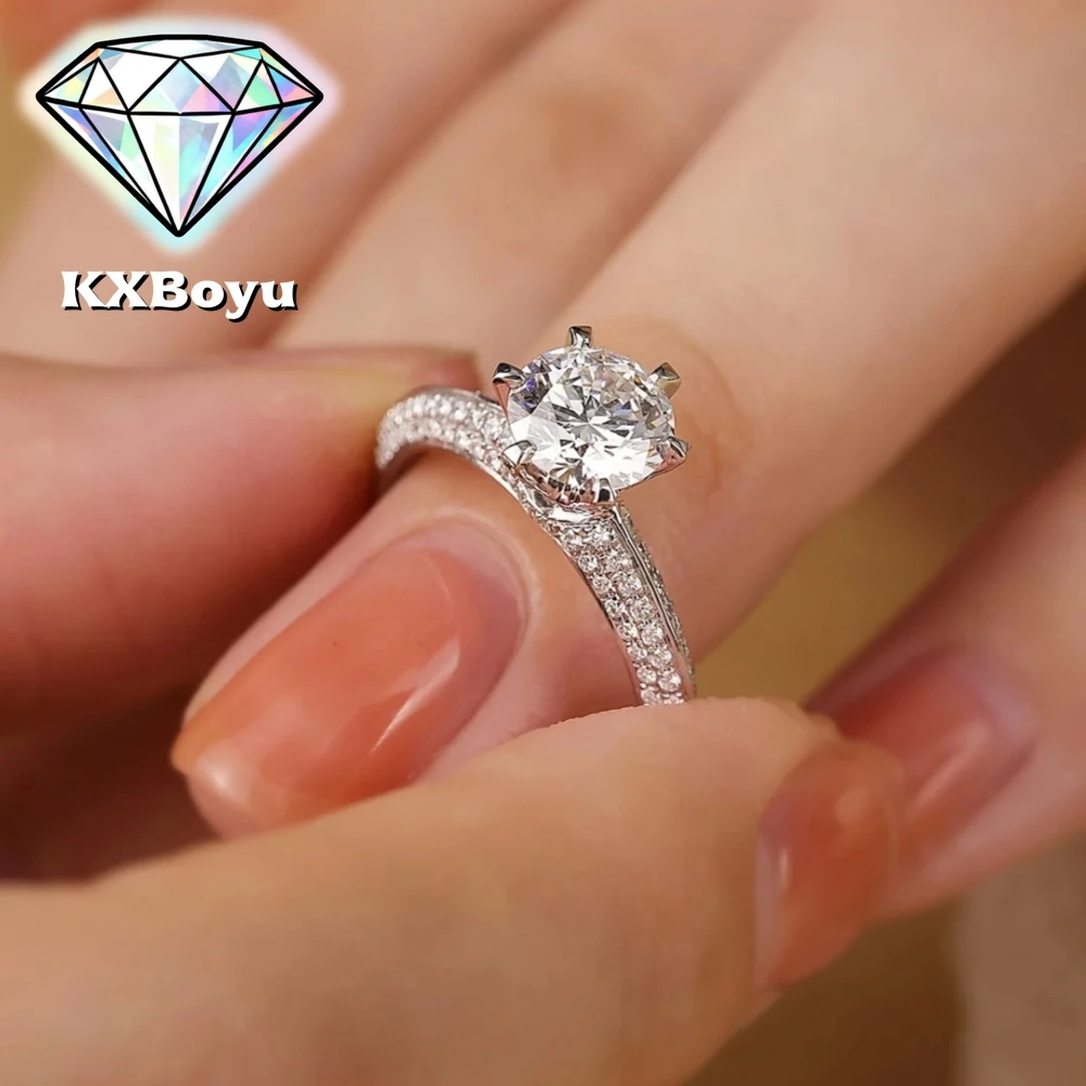 

1-5 Carat Round Cut Moissanite Engagement Ring Diamond Wedding/Promise/Anniversary Ring for Women 925 Silver with Certificate