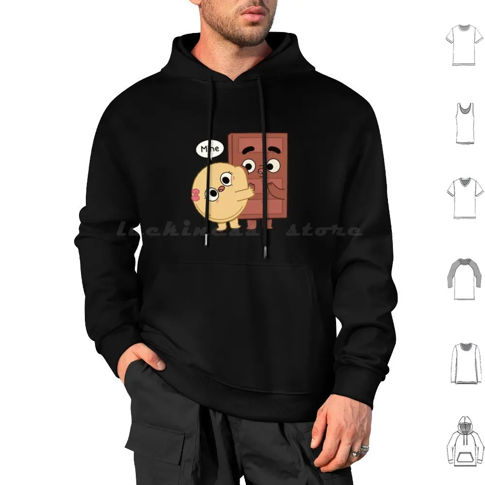 

Choco Mine Hoodie cotton Long Sleeve Mine Chocoandpancake Cute Couple Love