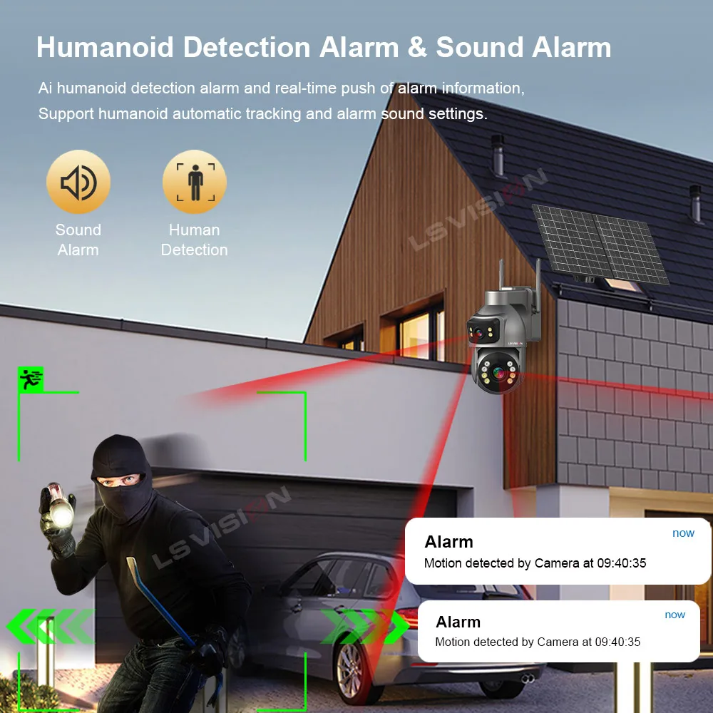 LS VISION 4G WiFi كاميرا CCTV تعمل بالطاقة الشمسية AOV 7/24 شبكة أمن الوطن AI شعبية في الهواء الطلق كاميرا شبكة مراقبة تعمل بالطاقة الشمسية #5