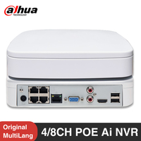 Dahua NVR2104-P-S3 4PoE NVR2108-8P-4KS3 4/8CH 8PoE Smart 1HDD Network Video Recorder IP Camera Security Monitor Smart Ai Onvif