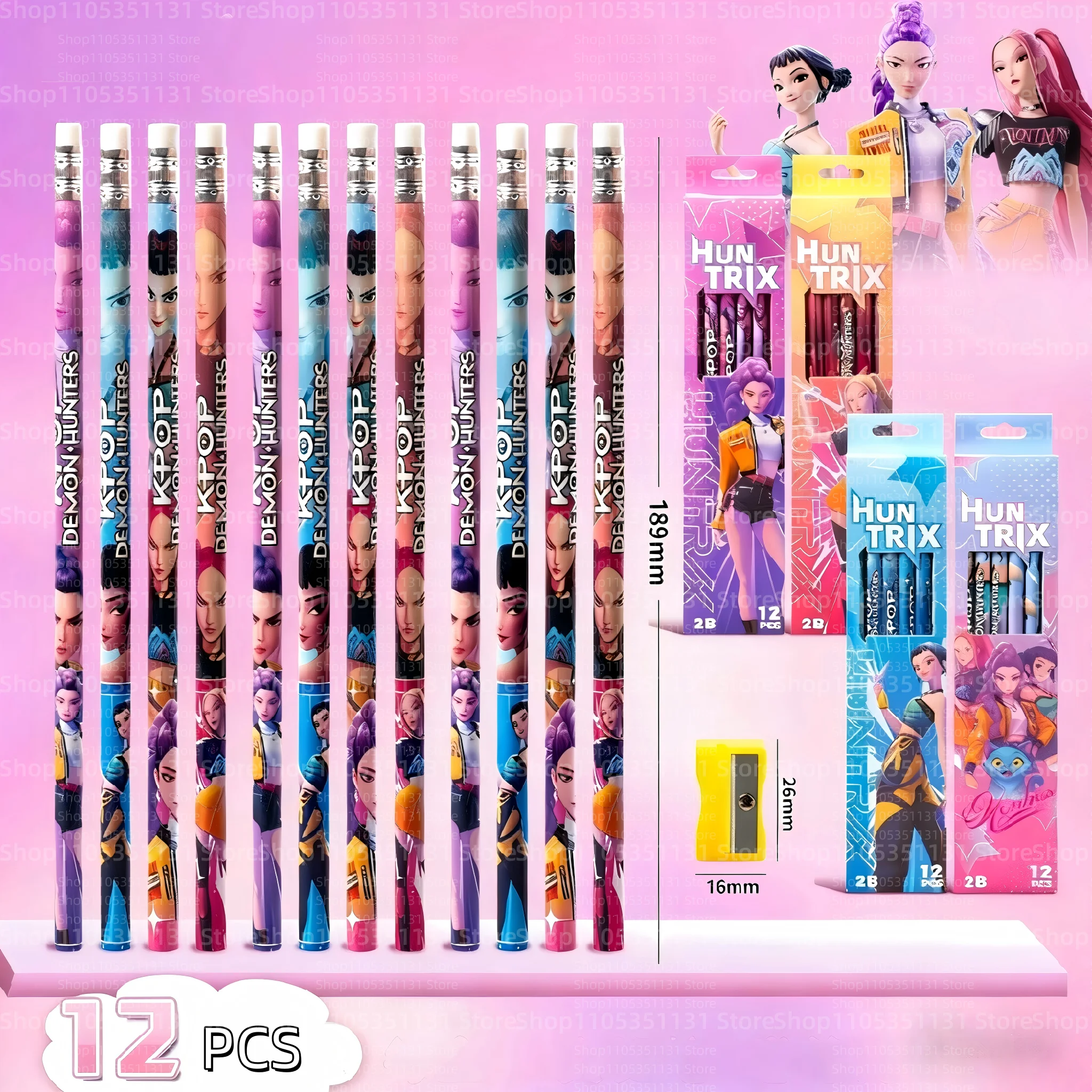 Anime-Mädchen Lumi Mila Zoi Hexenjäger-Bleistifte 2B HB Farbstifte Niedliches Cartoon-Schüler-Schreibwarenset für Tägliches Lernen Geschenke – Detail 6