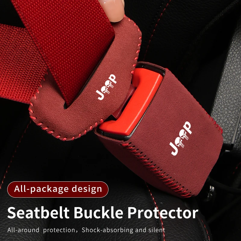 2Set Car Seat Belt Buckle Protectors Seat Belt Plug Clip Protectors For Jeep Renegade Compass Grand Cherokee Wrangler JK Rubicon