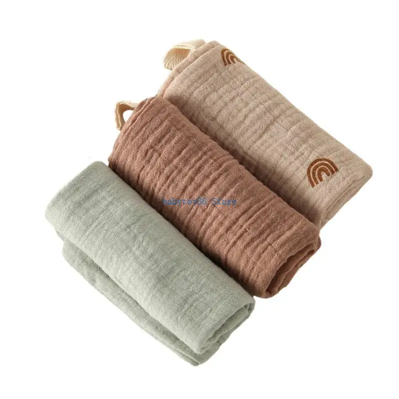 Y4UD 3pcs/set telas eructo absorbente suave babero 4 capas para recién nacidos toalla suave