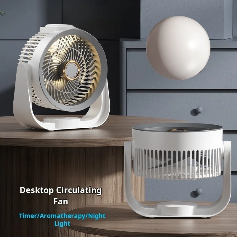 Multifunctioneel nachtlampje Desktopventilator Circulerende Smart Voice Home Hangende verticale slaapkamer Desktop USB Desktop-oplaadventilator