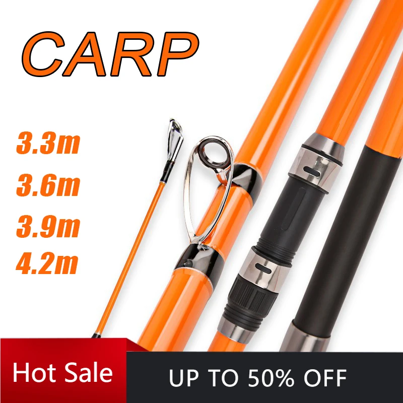 

3.3/3.6/3.9/4.2M Carp Rod 35kg Surf Fishing Rod 80-350g 20-60LB Travel Surf Spinning Rod 3 Piece Carbon Saltwater Fishing Pole
