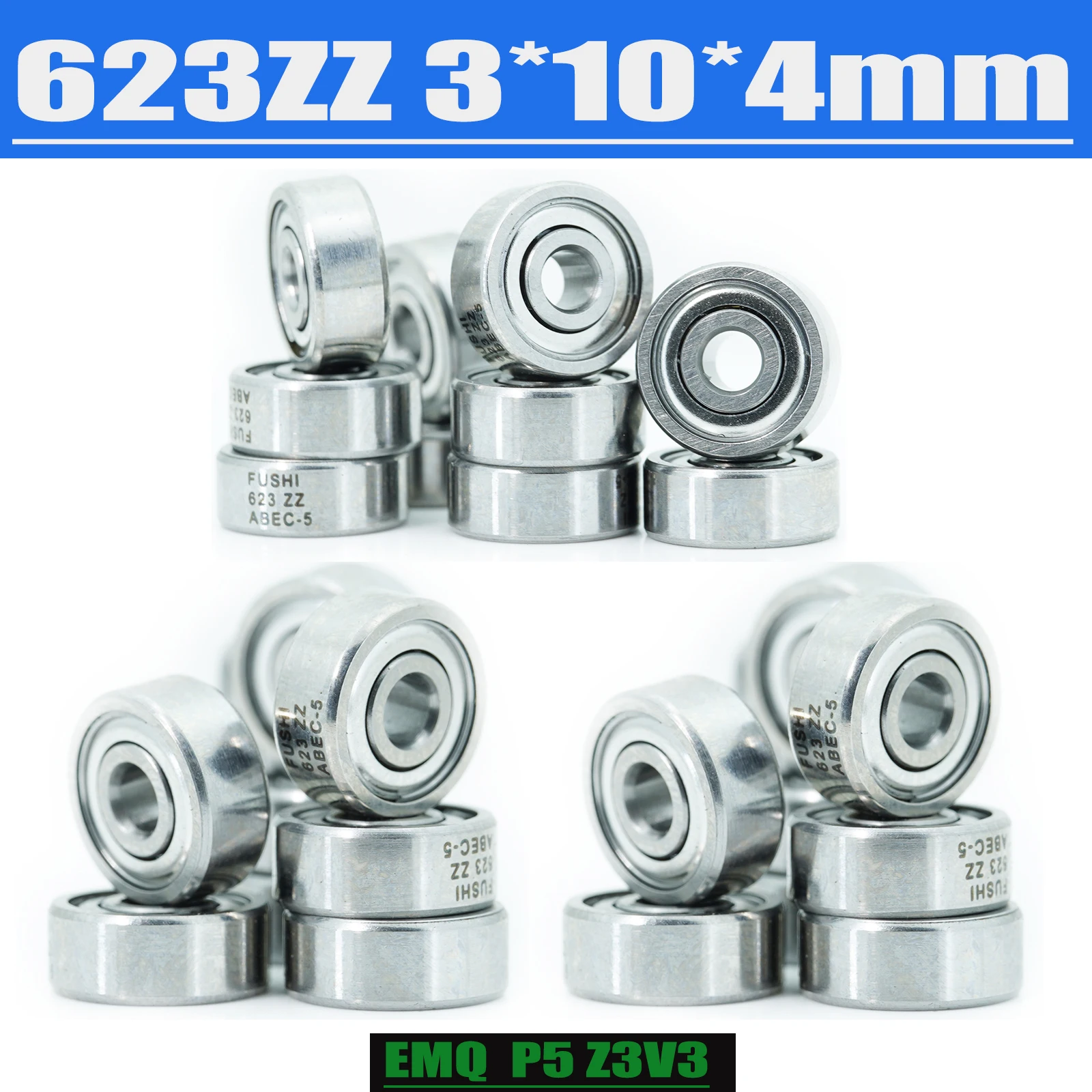 

623ZZ ABEC-5 (100 шт.) 3x10x4 мм миниатюрные шарикоподшипники 623ZZ EMQ Z3V3