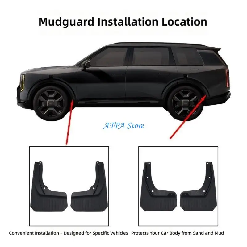U13C Car Mudguard Cover Mud Flaps Set Splashes Guards For 2027 Effective Debris And Water Enduring