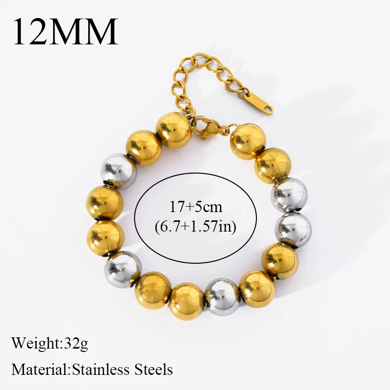 EILIECK 316L Edelstahl Massiv Perlenhalskette Armband für Frauen Mädchen Mode Neues Party-Geschenk Vergoldetes Schmuckset Bijoux – Detail 11