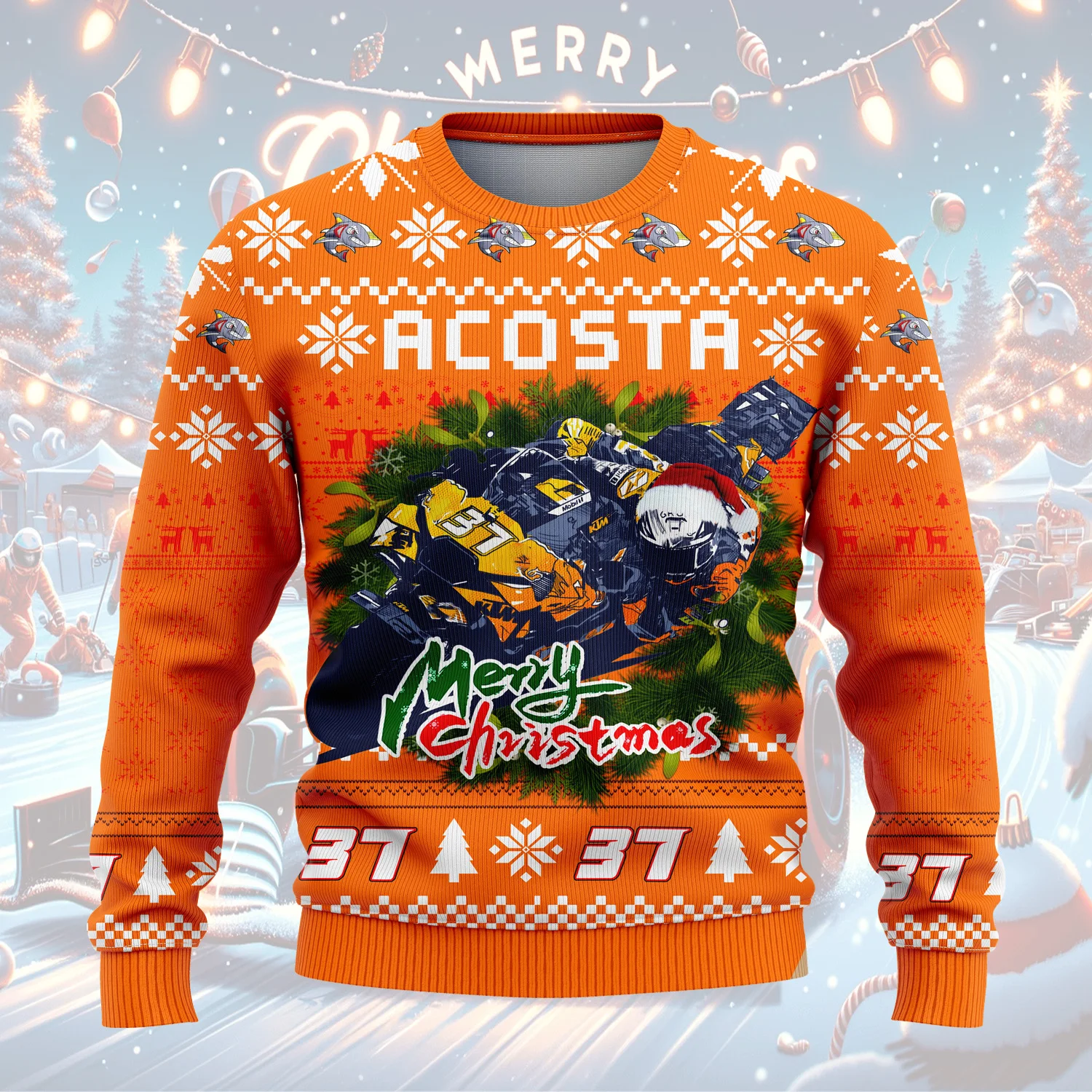 2025 رقم جديد. 37 سائق بيدرو أكوستا عيد الميلاد متعة البلوز رياضة السيارات عيد الميلاد الاحتفال البلوز #2