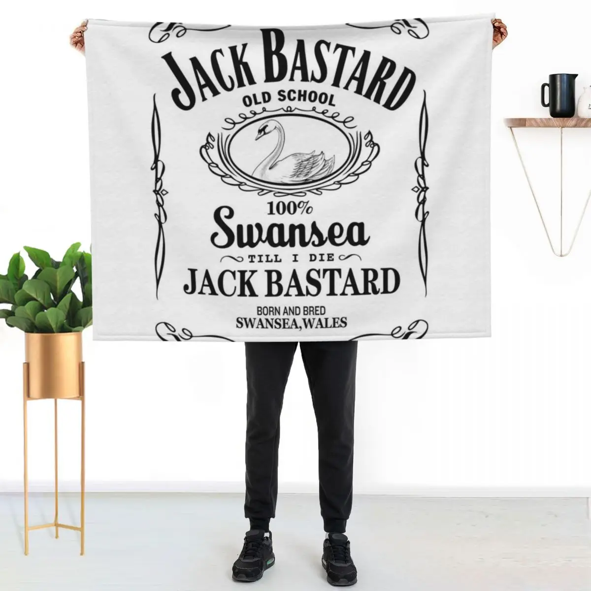 

SWANSEA - JACK BASTARD B+W Throw Blanket All Weather Soft Throw Blanket for Sofa