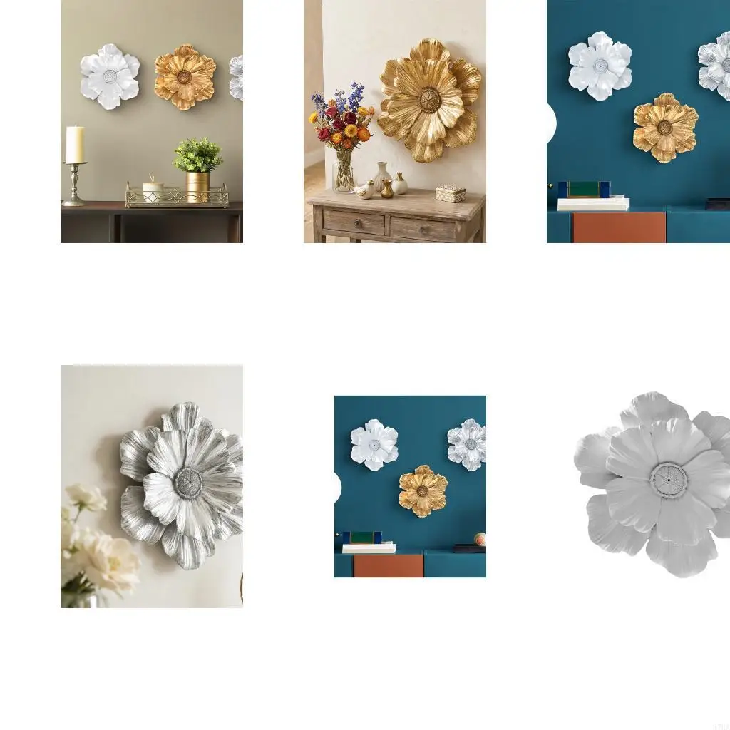Art Floral en résine, décoration fleurs, Sculpture en relief pétales 3D en couches pour entrée, couloir, salon,